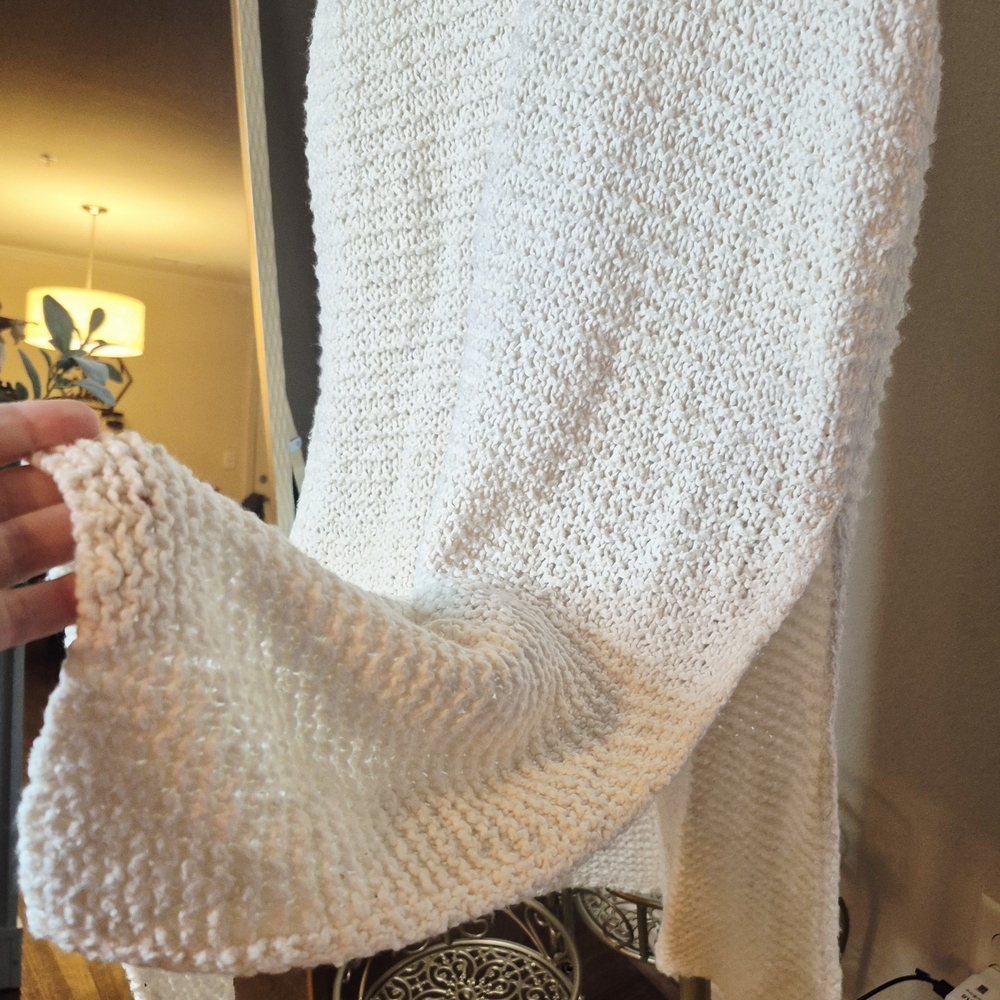 FREE PEOPLE White Horses Ivory Tunic Sleeveless Mock Kneck Sweater Size S - Picture 4 of 4